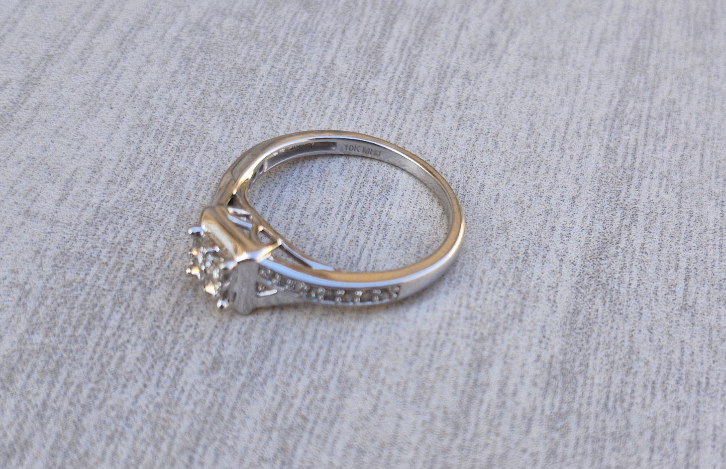 10ct White Gold Ring with 0.33cts Diamonds, Michael Hill Jewellers  - Size O 1/2