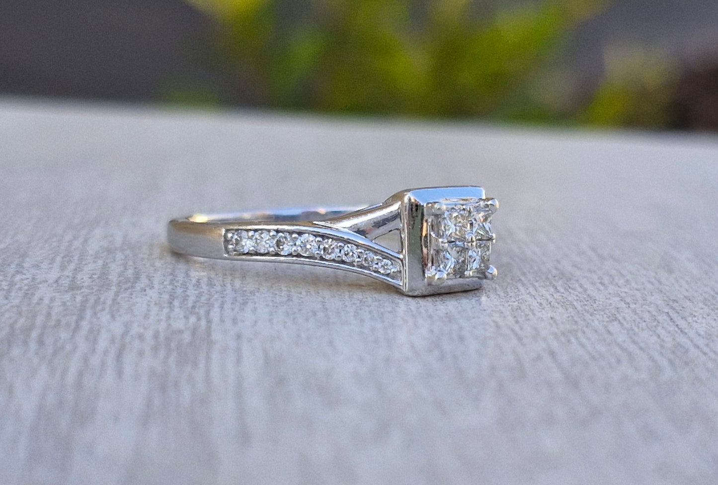 10ct White Gold Ring with 0.33cts Diamonds, Michael Hill Jewellers  - Size O 1/2